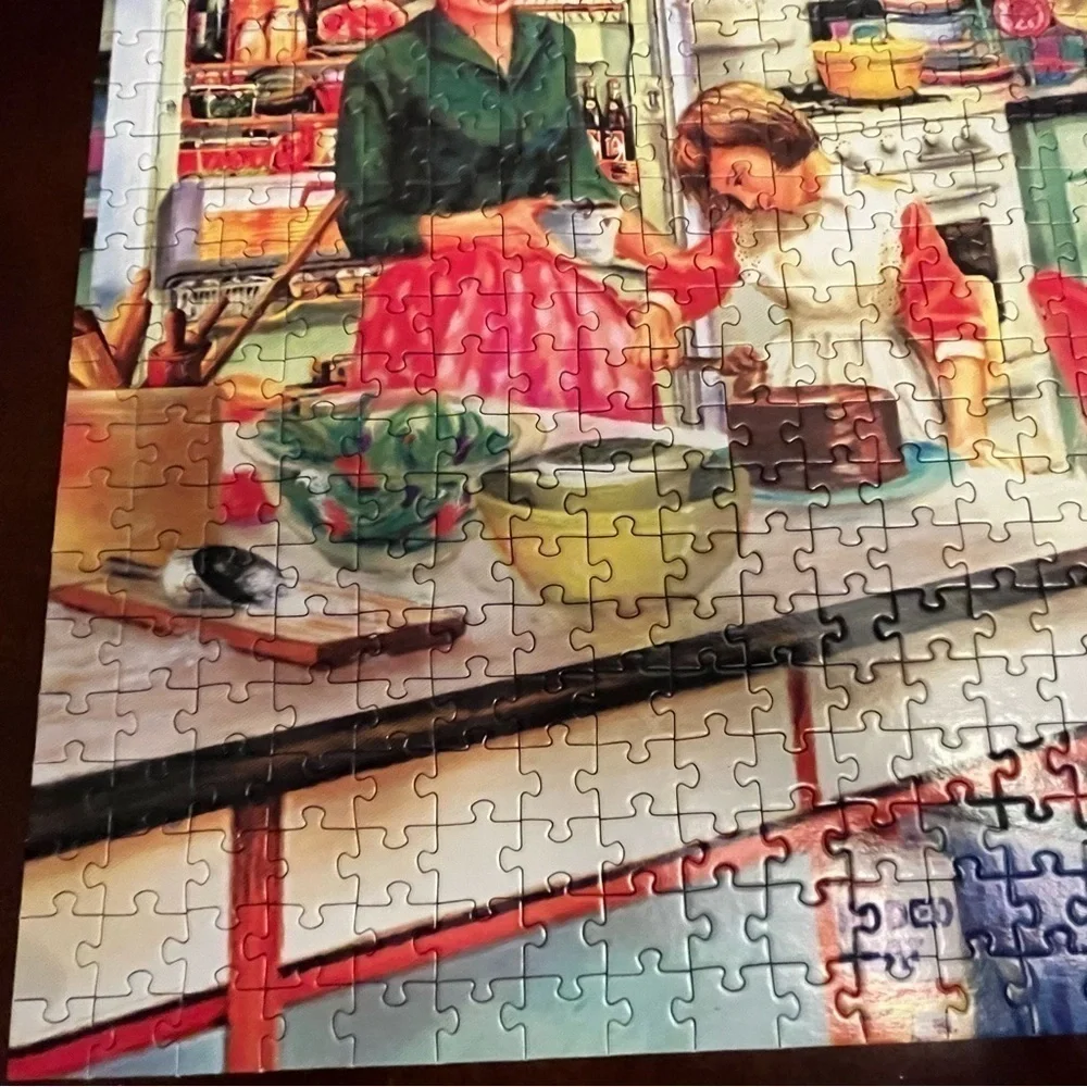RoseArt Puzzle Back to the Past Baking with Mom 27”x 20” COMPLETE PUZZLE